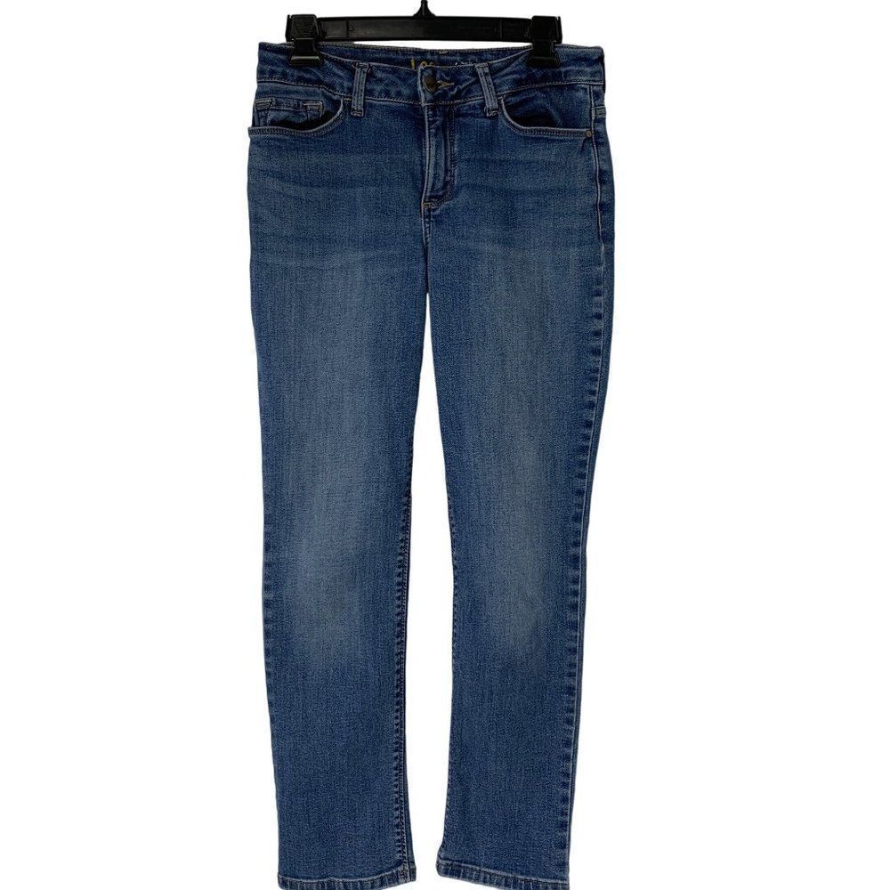 Women Lee Tummy Shaper Jeans Size 6 Crop Mid Rise Straight Leg Stretch 5033